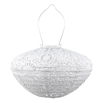 Stella Crown Chantilly Lace Solar Lantern - Porcelain