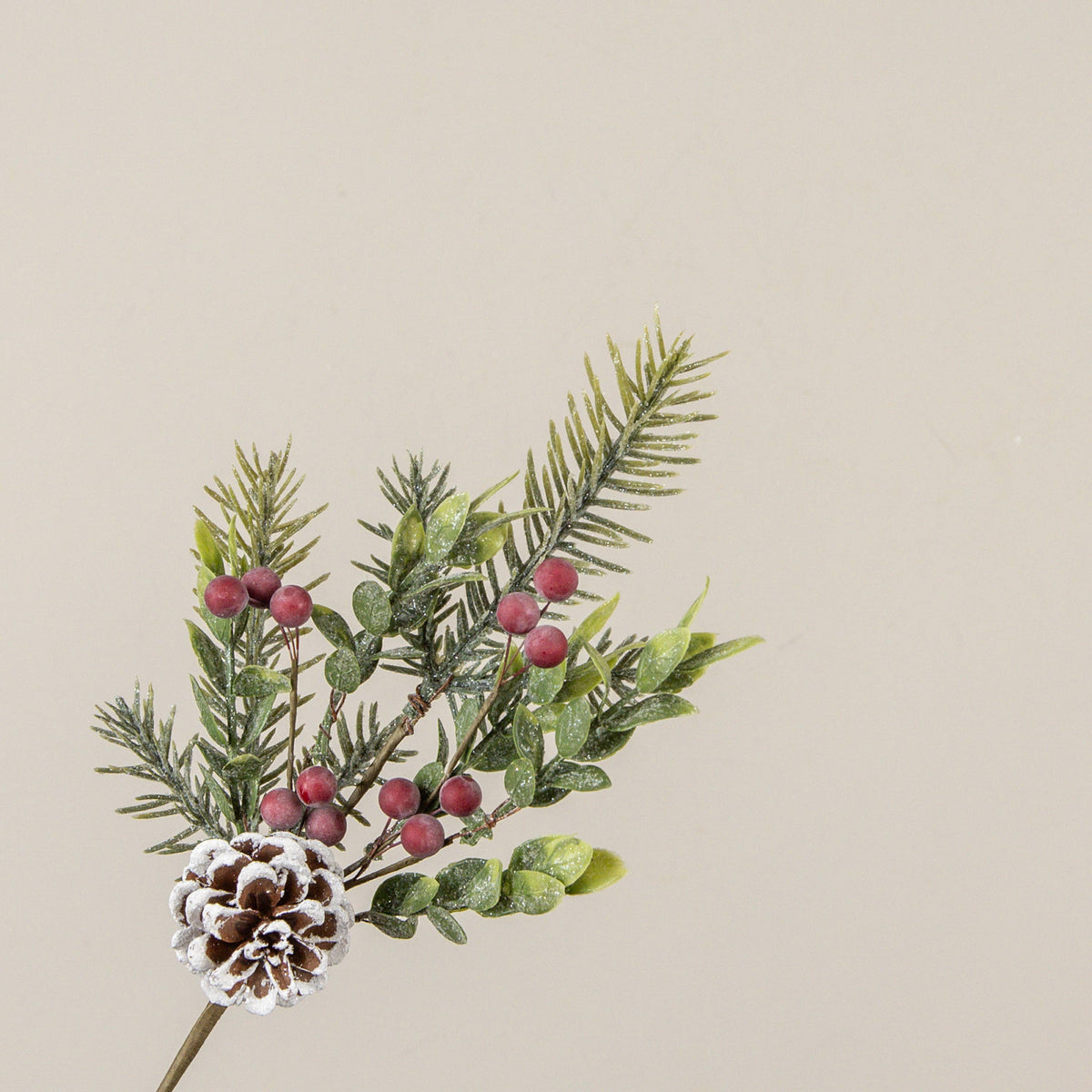 13.75" WINTER PINE W/ BERRIES & PINECONE SPRAY