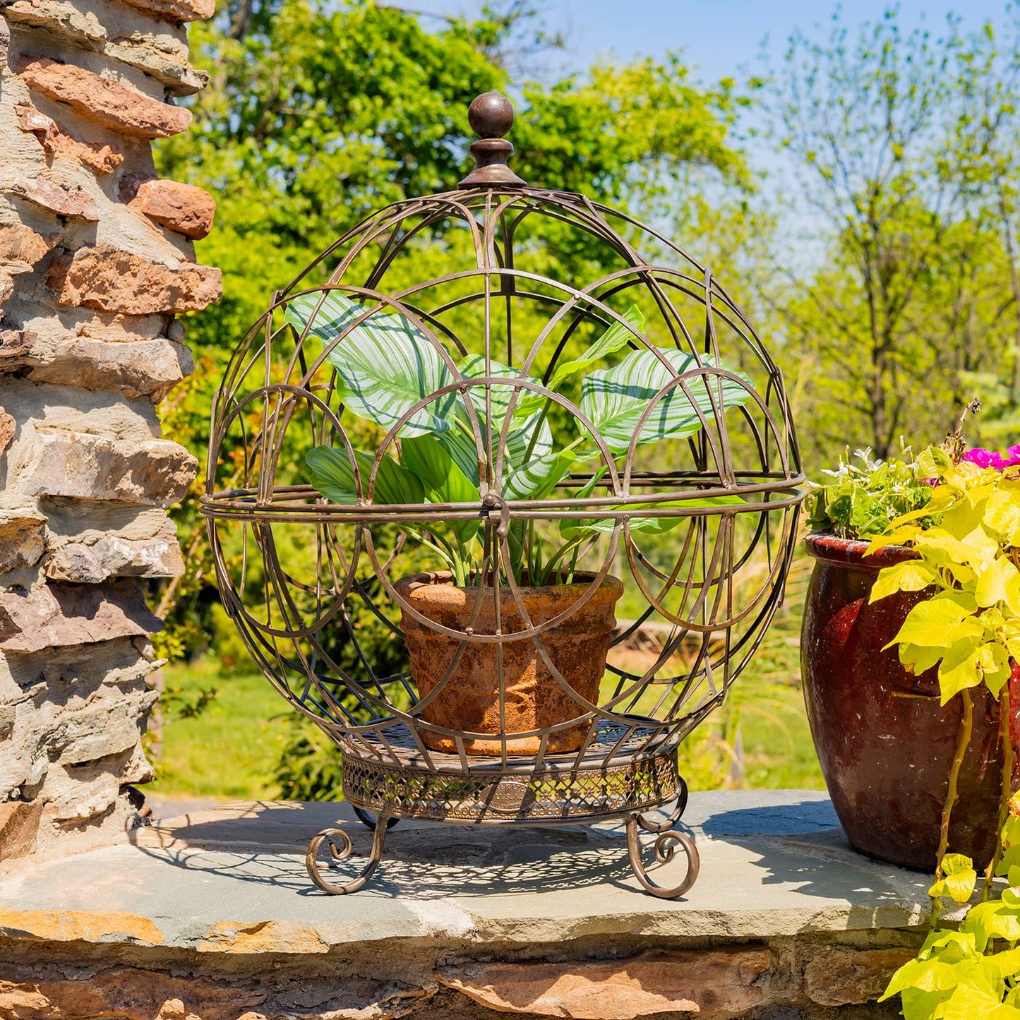 Iron Globe Plant Stands
