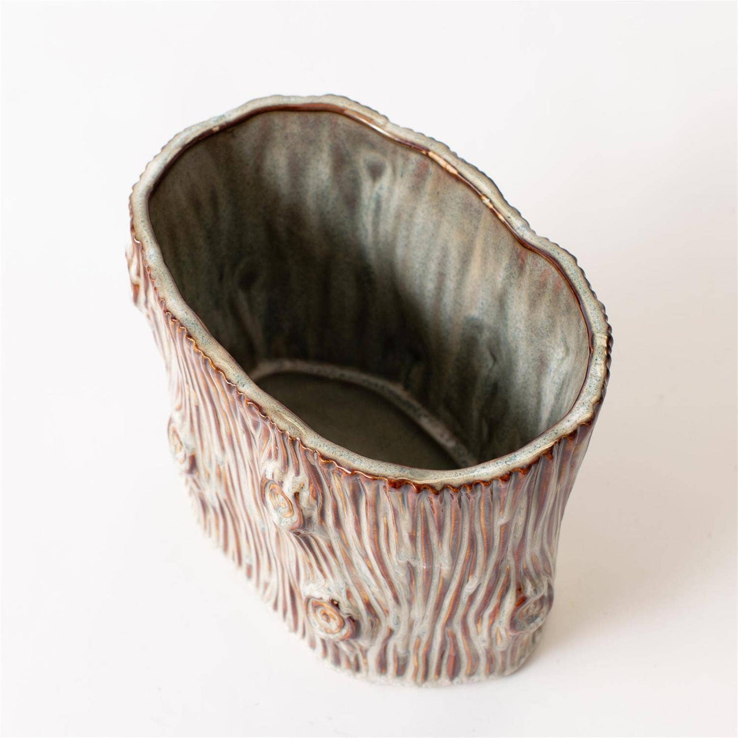 Faux Tree Stump Small Planter