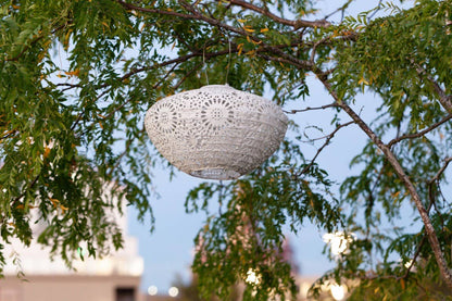 Stella Crown Chantilly Lace Solar Lantern - Porcelain