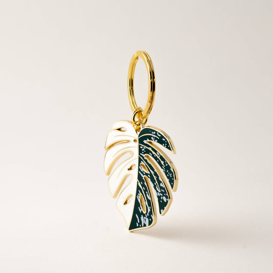 Monstera Albo Keychain & Bag Charm, Plant Lover Gift
