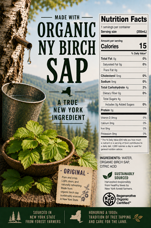 ORGANIC BIRCH SAP SELTZER  NY-SOURCED