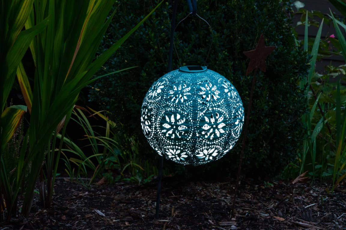 Stella Boho Globe Solar Lantern - Mineral Green