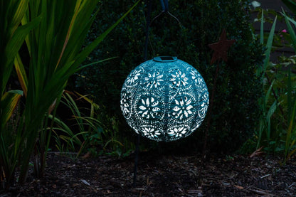 Stella Boho Globe Solar Lantern - Mineral Green
