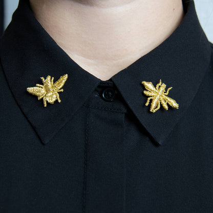 Golden Embroidered Brooches