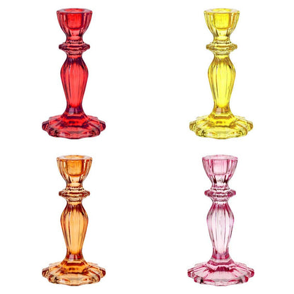 Glass Candle Holder Warm Colors