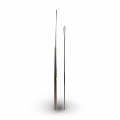 Collapsable Metal Straw Keychain w/ Cleaner