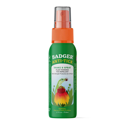 Badger Tick Spray, All Natural Tick Repellent, Deet-Free
