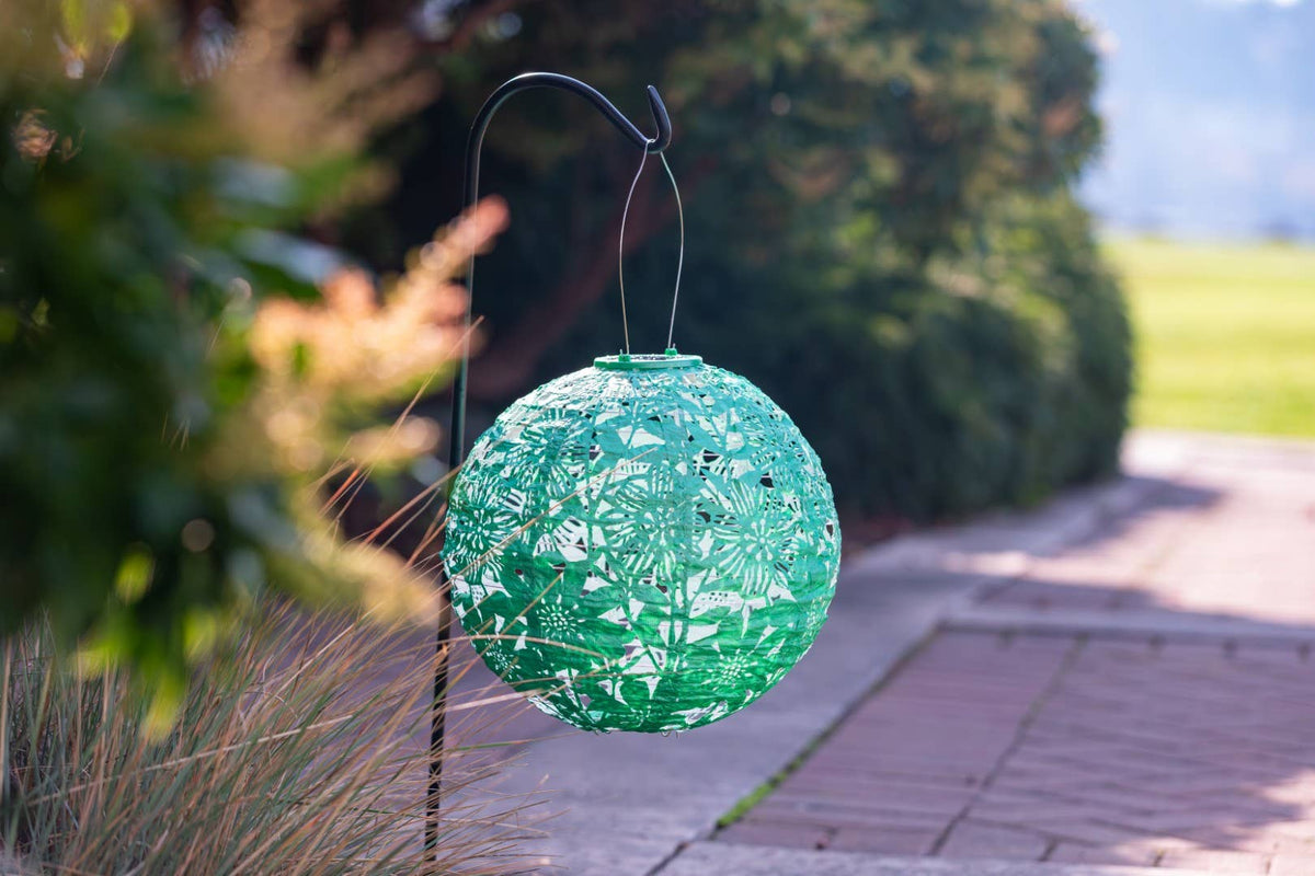 Stella Sunflower 12" Globe Solar Lantern - Jelly Mint