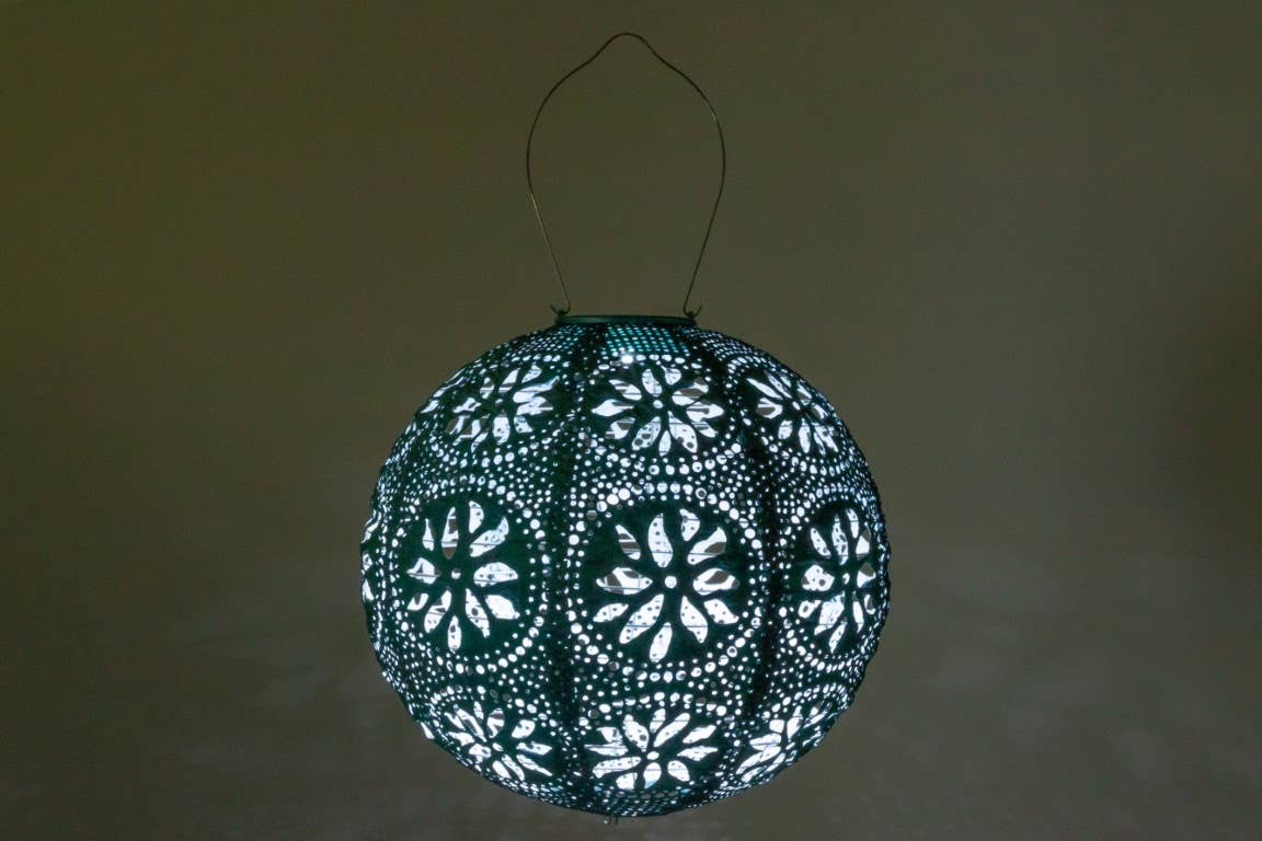 Stella Boho Globe Solar Lantern - Mineral Green
