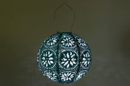 Stella Boho Globe Solar Lantern - Mineral Green