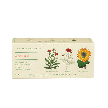 Floral Bouquet - Plant the Box Votive Candle Trio