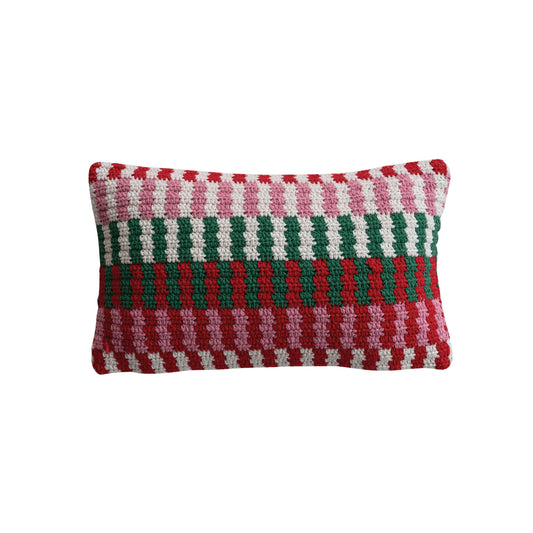 Crocheted Cotton Lumbar Pillow
