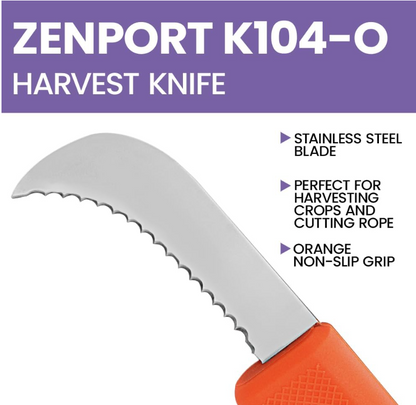Zenport Harvest Utility Knife 3-Inch Blade